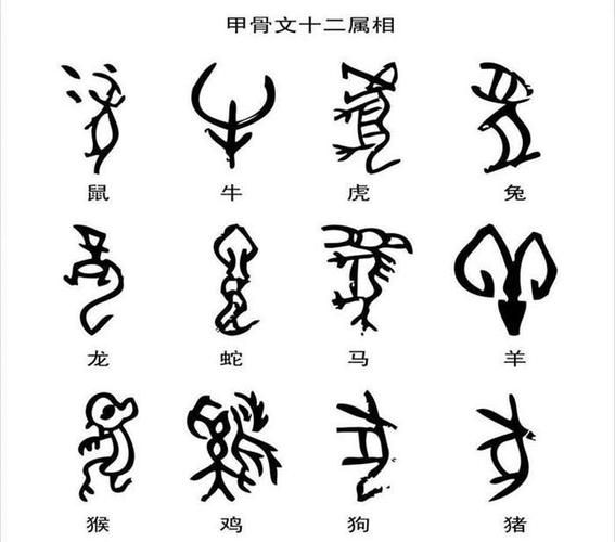 甲骨文的十二生肖属相图（甲骨文的十二生肖属相图长什么样？）