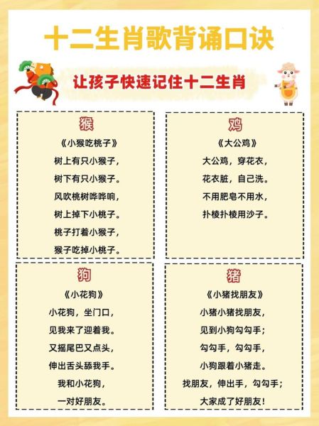 十二生肖 属相歌（十二生肖属相歌顺口溜完整版）