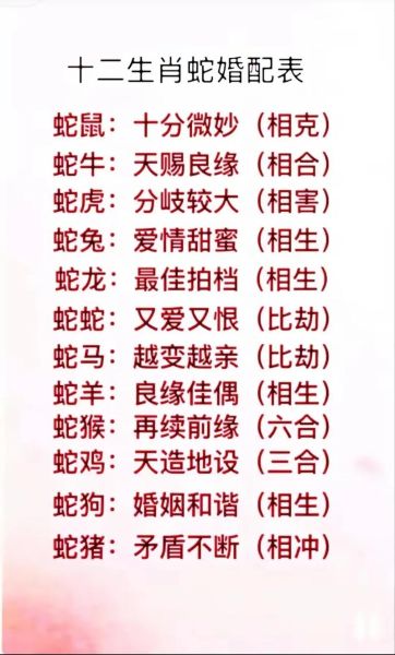 金蛇属相最佳搭配生肖（金蛇配什么生肖最好？婚配解析来了）