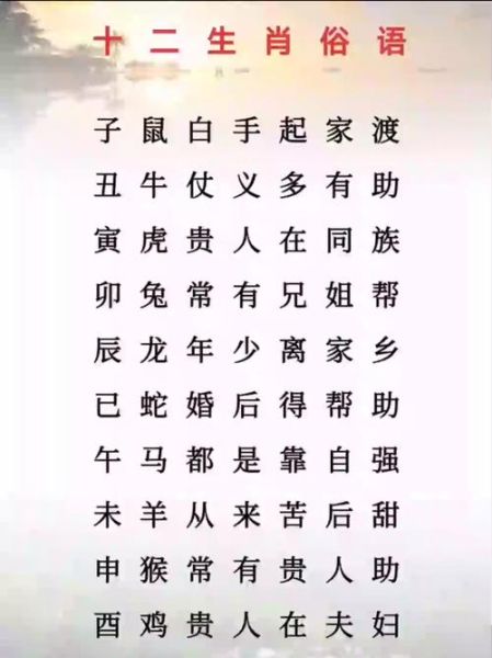 生肖属相谚语大全（生肖属相谚语大全及寓意解析）
