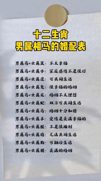 马生肖配对属相（马生肖最佳婚配属相是谁）
