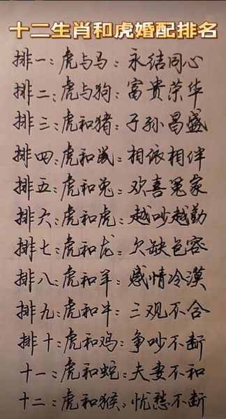 老虎配合的生肖属相