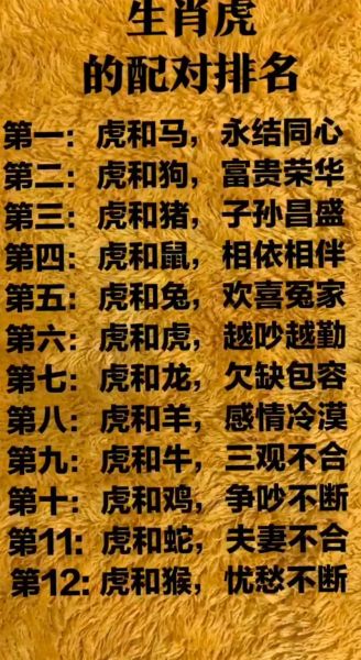 生肖虎配对最好的属相男（生肖虎男最佳配偶属相盘点）