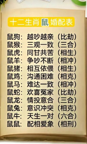 与鼠相配的生肖属相（鼠生肖最佳婚配表全解析）