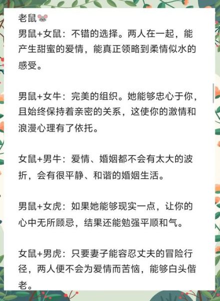 与鼠相配的生肖属相（鼠生肖最佳婚配表全解析）