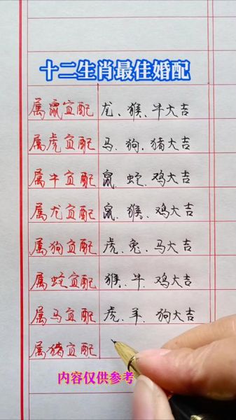 生肖属相婚姻婚配表（生肖婚配表真的准吗？）