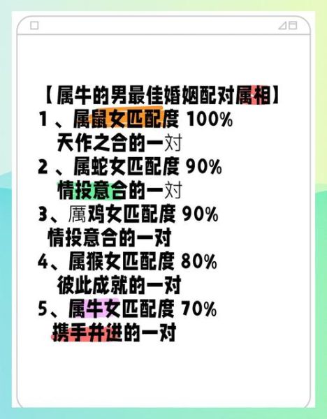 生肖牛男属相婚姻配对（生肖牛男婚姻最佳属相配对）