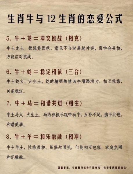 生肖牛和什么属相不和（生肖牛和什么属相不合）