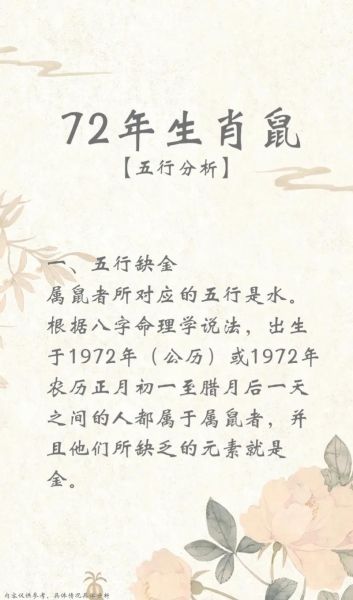 1972年什么生肖属相(1972年属什么生肖)