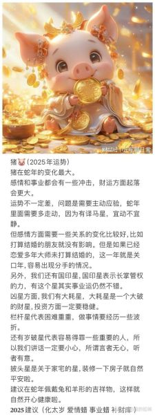 属相派对生肖猪(生肖猪2025运势解析✨本命年犯太岁吗?)