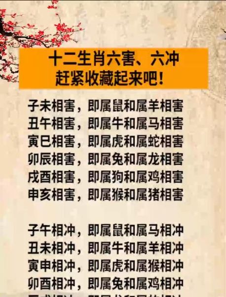 属相相害的生肖（属相相害的生肖有哪些）