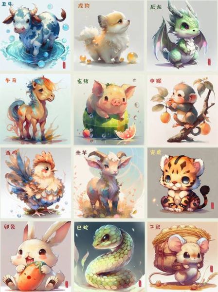 生肖属相模板图片大全(2024新版十二生肖手账模板图片大全😻)