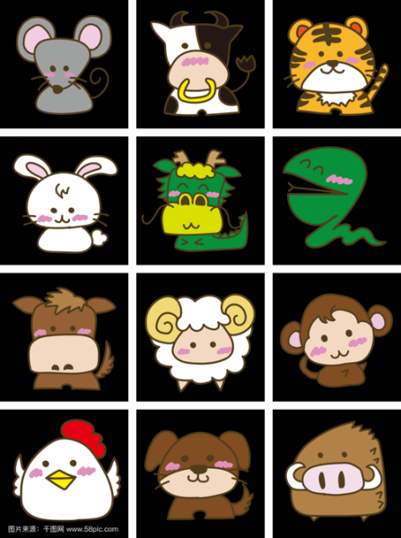 生肖属相模板图片大全(2024新版十二生肖手账模板图片大全😻)
