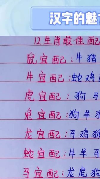 生肖属相相配对表(2025年属相配对表最完整版)