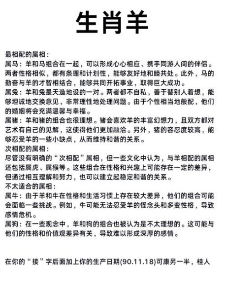 生肖羊婚姻配对属相（属羊的和什么属相最配婚姻）