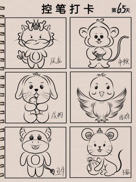 属相生肖素料图片（12生肖手绘素食动物图怎么画）