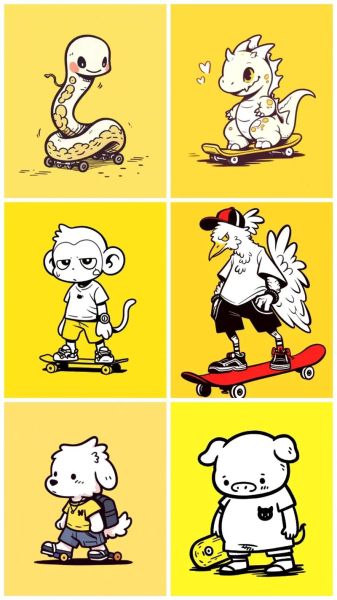 属相生肖素料图片（12生肖手绘素食动物图怎么画）