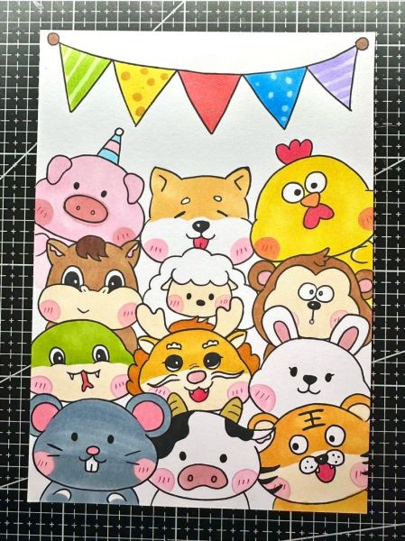 12属相生肖图案（12属相生肖图案怎么画最简单）