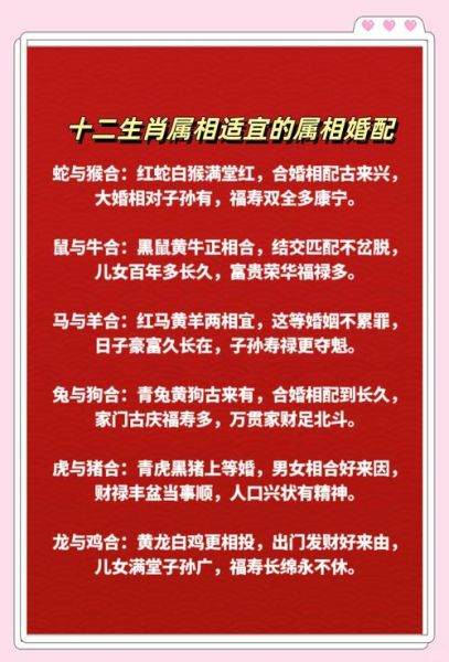 属相婚配什么生肖婚配（属相婚配表：十二生肖最佳配对怎么看）