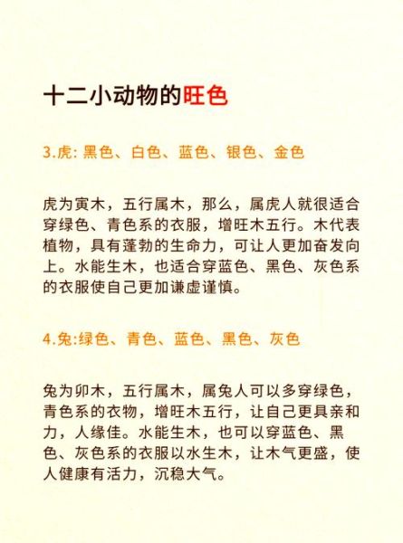 生肖属相的颜色分类（12生肖幸运色对照表 🎨）