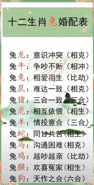 生肖兔 什么属相(生肖兔的最佳婚配属相大全)