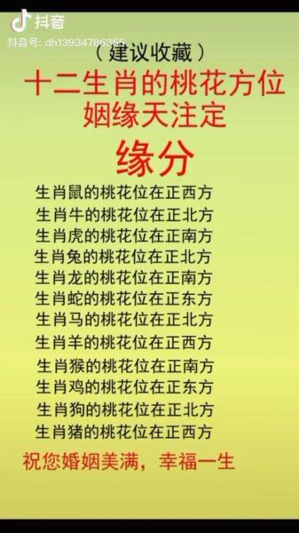 十二生肖属相桃花星座(十二生肖桃花位对照表查询)