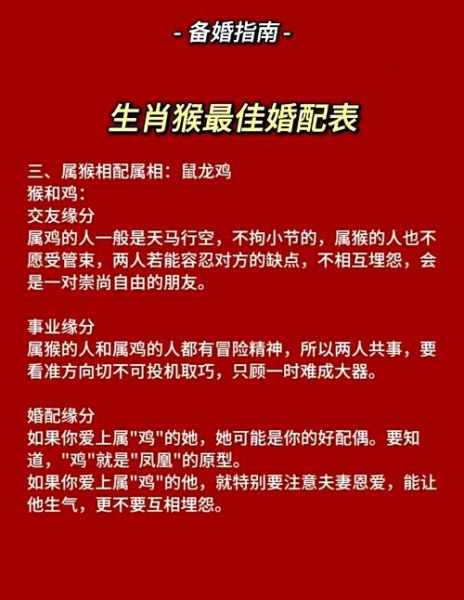 生肖猴属相相配排行（生肖猴最佳婚配属相排行榜）