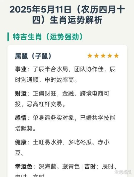 每日特吉生肖属相(今日特吉属相运势超准版)