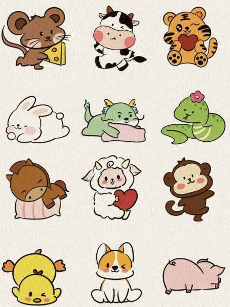 属相十二生肖简笔画图片（十二生肖简笔画素材合集）